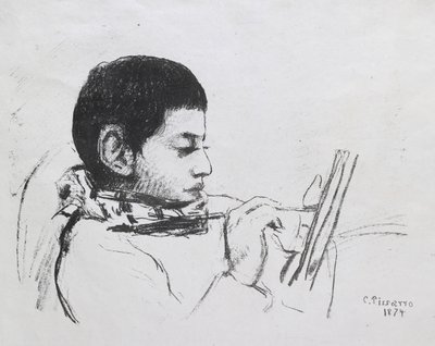 Portrait of Lucien Pissarro, 1874 by Camille Jacob Pissarro